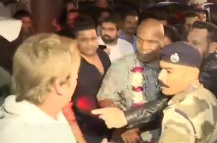Former boxing heavyweight champion Mike Tyson arrives in Mumbai