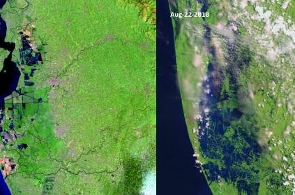 Nasa releases Before and after images of Kerala Floods