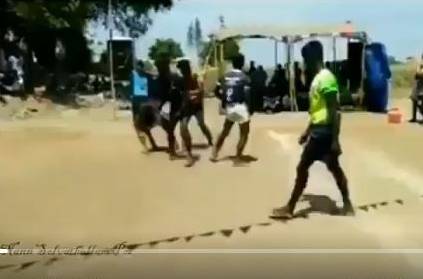 Watch man perform unbelievable stunts during kabbadi game