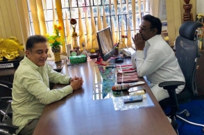 Kamal Haasan meets Vijayakanth at his party office