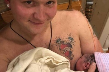 Dad breastfeeds baby daughter after mom couldn\'t do it