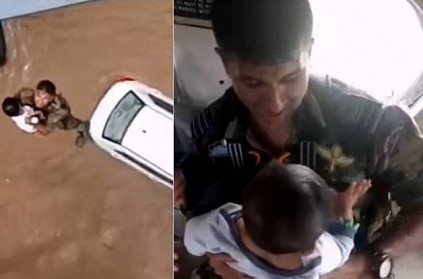 Video: Toddler rescued via helicopter in Kerala.