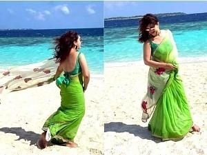 Sridevi Vijayakumar throwback saree in Maldives