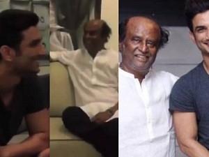 Throwback video of Sushant and MS Dhoni meeting Rajinikanth