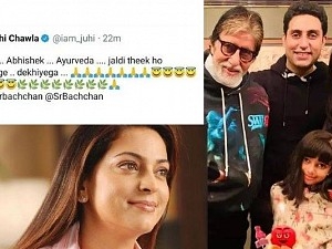 Was not a typo, Juhi Chawla clarifies on earlier tweet about Amitabh Bachchan & Abhishek
