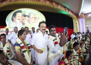 DMK Working President MK Stalin in the mass marriage of 117 couples in Erode
